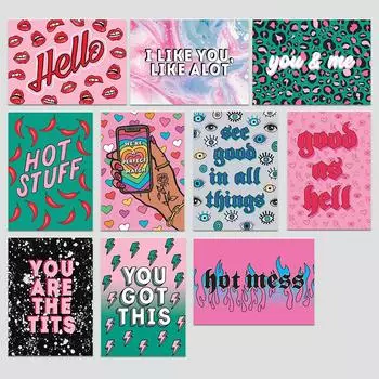 Fashion Modern Pink Woman Art Poster Cartoon Quote Phone Sexy Canvas Painting Student Dormitory Living Girl Bed Room Home Decor 21x30cm No Framed