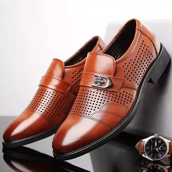 Fashion New 2024 Summer Shoes Men Genuine Leather Sandals High Quality British Brand Footwear Men s Sandals 779 6.5 коричневый