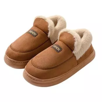 Модные новые зимние женские ботинки 2024 года с круглым носком на плоской подошве для женщин, утепленные зимние ботинки для офиса, ботильоны на платформе 36-37 кофейный