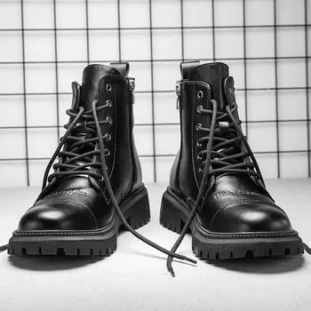 Fashion New Arrival Leather Winter Boots Men S Boots 2024 Male Comfortable High Top Walking Shoe Luxury Brand Fashion Motorcycle Boots 38