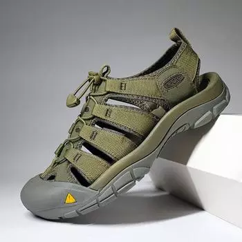 Fashion New Arrival Men Summer Shoes Breathable Leisure Walk Men s Sandals Fashion Hollow Out Mesh Shoes Quick Dry Man Wading Aqua Shoes 38 серый