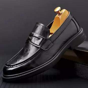 Fashion New Arrival Mens All-match Loafers New Male Comfortable Office Flats Classic Men Shoes for Wedding Handmade Men Casual Shoes 38 коричневый