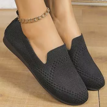 fashion New Arrival Women Flats Soft Women s Shoes Slip On Designer Shoes Round Toe Sneakers Women Shoe Moccasins Shoes Woman Plus Size 36 чёрный