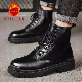 Fashion New autumn and winter men s boots Fashionable classic style Leisure Business Outdoor Party Daily office motorcycle Warm shoes 38