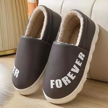Fashion New Autumn and Winter Men s Home Cotton Shoes Waterproof and Warm Couple s Shoes Thick-soled Non-slip Soft Comfortable Slippers 3637 синий