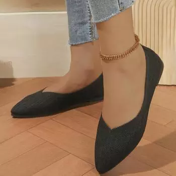 fashion New Autumn Women s Flats Pionted Toe Shallow Shoes for Women Slip-on Flat Loafers Outdoor Platform Breathable Lady Woman Shoes 36 шампанского