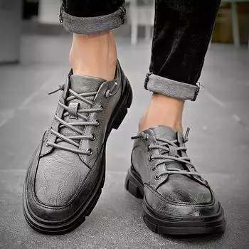 Fashion New black and gray casual business men s shoes luxury men s Party office work outdoor walking Versatile shoes 38-44 38 чёрный
