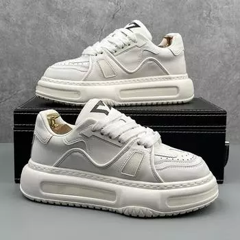 Fashion New Classic Men s Thick soled Increased Height Simple Fashion Casual Shoes Comfortable Soft soled Wear resistant Sports Shoes 39 белый