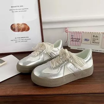 Fashion New Design Fashion Casual Shoes Outdoor Lace Up Sneakers for Women Female Comfortable Versatile Sport Shoes Vulcanize Shoes 35 бежевый