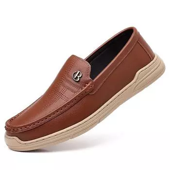 Fashion New Designer Soft-soled Leather Loafers for Men Fashion Casual Soft-soled Men s Shoes Spring Autumn Business Dress Shoes Male 38