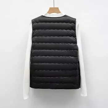 FASHION new down vest new national standard 90 down women s inner vest new winter light jacket down liner Clothes S чёрный