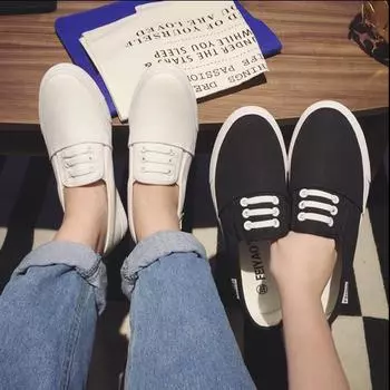 Fashion New Fashion Canvas Slip-On Shoes Men Sneakers White Shoes High Quality Men s Women s Breathable Casual Shoes Brand Flat 5 черный белый