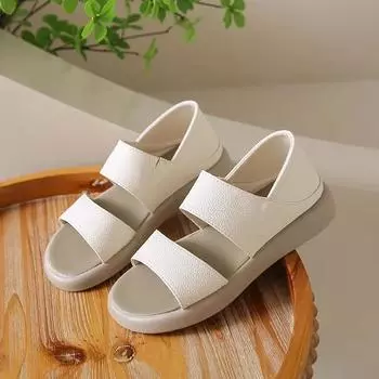 Fashion New Fashion Simple Open Toe Sandals Round Toe Thick Sole Romen Beach Sport Sandals Female Casual Flat Sandalias 35