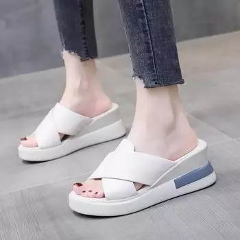 Fashion New Fashion Summer Women s Sandals Luxury Wedges Slippers Black Platform Shoes for Women Shoes Zapatos De Mujer Plus Size 36-42 36