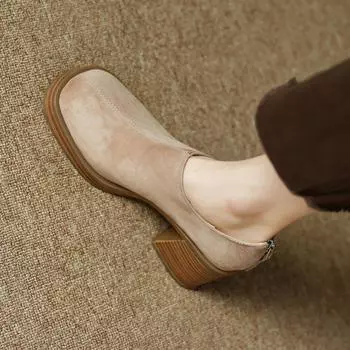 Мода Новая мода женская обувь весна и осень женская обувь на толстой подошве роскошные туфли Lefse туфли на платформе квадратный носок высокие каблуки 34 синий