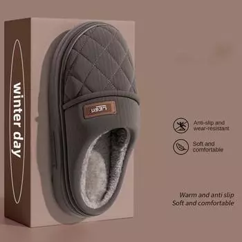 Модные новые меховые тапочки для женщин и мужчин, зимние пушистые модные теплые тапочки до щиколотки, плюшевые, удобные тапочки для дома, мягкая подошва, хлопковая обувь 36-37 серый