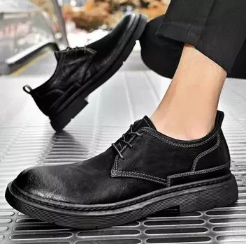 Fashion New Genuine Leather Men Shoes Bussiness Working Flats High Quality Causal Soft Daily Comfort Male Footwear Shoes Men 38 коричневый