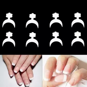 Fashion New Hot Acrylic Nails False Nail Wraps White Wrap Nail Tips Short French Manicure белый