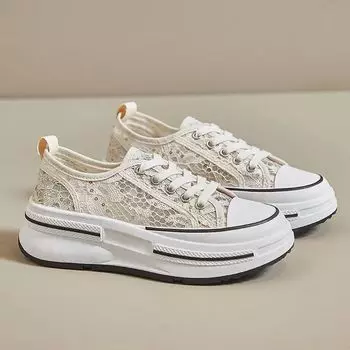 Модные новые популярные легкие удобные повседневные туфли с мягкой подошвой весна-осень женские классические полые дышащие спортивные туфли 35 бежевый