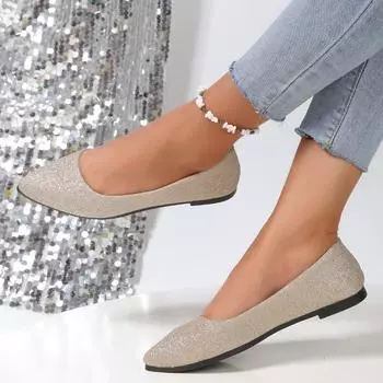 fashion New Hot Selling Simple Shallow Mouth Women s Single Shoes Pointed Toe Flat Bottom Flat Heel Casual Shoes for Women 37 золотой