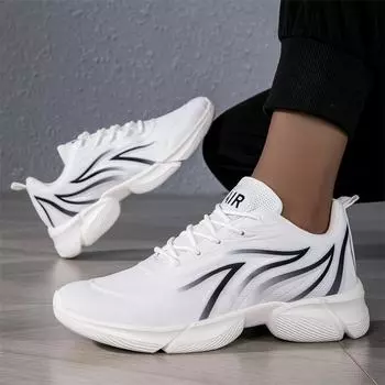 Fashion New large size men s flying woven sports shoes fashion lightweight thick soles comfortable non-slip wear-resistant casual shoes 39