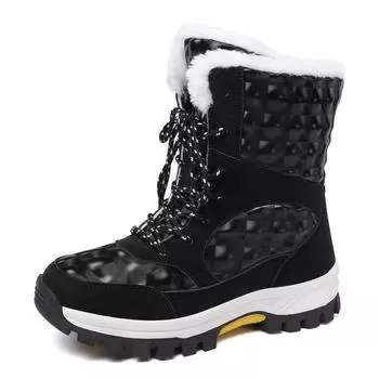 Fashion New large size women s cotton snow boots winter warm comfortable thick soles anti-slip wear-resistant women s boots 36