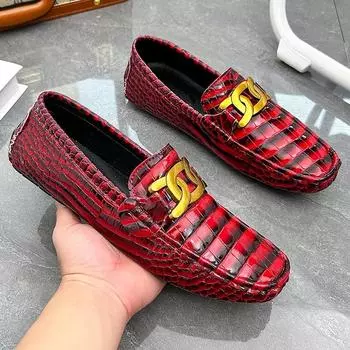 Fashion New Loafers Shoes Men Loafers Shoes 2024 Summer Fashion Shoes Men High Quality PU Leather Man Classic Comfy Casual Men Loafers 38 вино красного