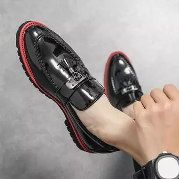 Fashion New Luxury Fashionn Pointed European Style Monk Strap Shoes Men Casual Loafers Formal Dress Footwear Business Shoes Masculino 38 чёрный