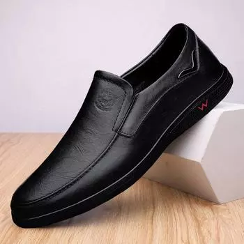 Fashion new men business casual leather shoes comfortable Leather Loafers Men Outdoor Breathable Fashion Men Shoes Versatile Zapatos 38 красный