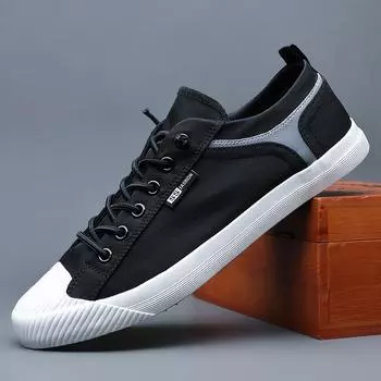 Fashion New Men Canvas Casual Shoes Spring Summer Fashion Lace-Up Trend Flat Shoes Comfortable Man Loafers Sneakers Zapatillas Hombre 38 хаки