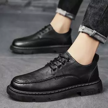 Fashion New Men s Autumn Trendy Casual Low-top New Short Leather Shoes sneakers dress shoes men men loafers shoes 39