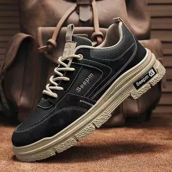 Fashion New Men s Boots Trendy Tactical Military Boots Autumn Comfortable Platform Boots Men Work Shoes Outdoor Non-slip Sports Zapatos CN 39 чёрный