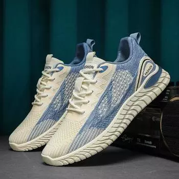 Модная новая мужская дышащая обувь, летающие тканые кроссовки, спортивная обувь, модная обувь 39 зелёный