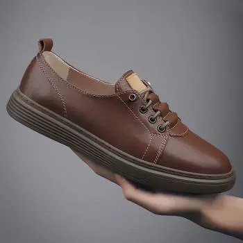 Fashion New Men s Casual Shoes Luxury Handmade Leather Lazy Shoes Fashion Summer Sneakers Outdoor Driving Mocassins Tennis Sport Shoes 38 коричневый
