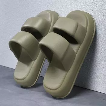 Fashion New Men s EVA Slippers Non-Slip High-elastic in-outdoor Mens Slipper Soft Comfort Light Men Sandal Slipper Beach Shoes for Men 40-41 зелёный