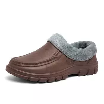 Fashion New men s non-slip casual work chef shoes wear-resistant waterproof oil-resistant plus cotton warm cotton shoes men s boots 39