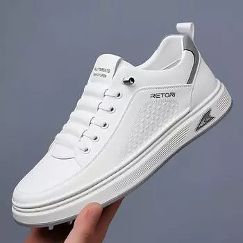 Fashion New Men s Shoes High Quality Leather Casual Shoes for Men Designer Sneakers Tenis Masculino Comfort Lace-up White Sport Shoes 38 белый