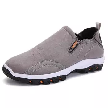 fashion New Men s Slip-on Casual Shoes Platform Non-Slip Hiking Shoes Comfortable Leisure Middle-aged Walking Shoes Outdoor Men Sneakers 39 чёрный