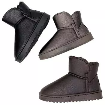 Fashion New Men s Snow Boots Leather Casual Outdoor Cotton Mans Shoes High Tops Walking Water Proof Non-slip Young Fashion Couple s Boot 39 серый