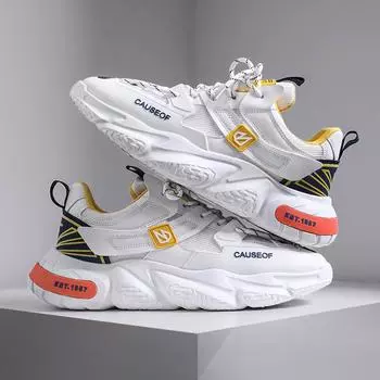 Fashion New Men s Sports Shoes Breathable Comfortable Soft-soled Casual Shoes Lightweight Non-slip Thick-soled Sneaker 39