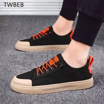 Fashion New Men Vulcanize Shoes Men Comfort Sneakers Men Canvas Casual Sheoes Sneakers Male Footwear 39 чёрный