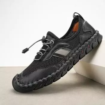 Fashion New Mens Sandals Summer Breathable Mesh Sandals Men Outdoor Casual Lightweight Beach Sandals Fashion Men Shoes Large Size 38-48 38 зелёный