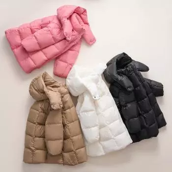 FASHION new national standard white duck down new men s children s clothing down jacket thickened warm children s jacket Clothes 110cm чёрный