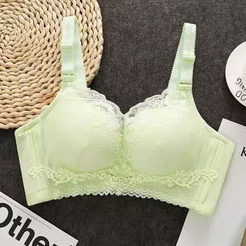 fashion New non-magnetic security bra without steel ring lace gathering underwear 70 розовый