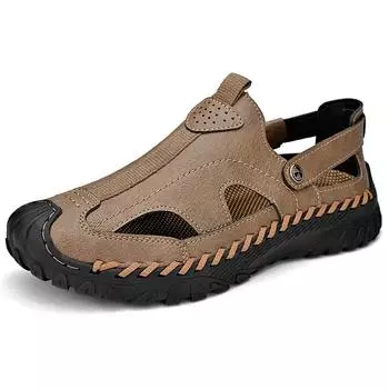 Fashion New Outdoor Men s Sandals Breathable Summer Comfortable Men Shoes Handmade Men Sandals Plus Size Sneakers Rubber Beach Sandals 38