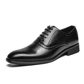 Fashion New Pointed Black Brown Lace Up Oxford Shoes For Men Luxury Designer Formal Wedding Prom Dress Homecoming Footwear 38