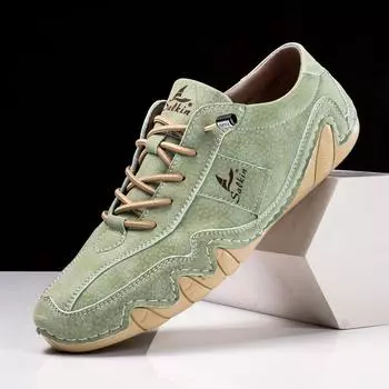 Fashion New Retro Style Stitching Casual Sneakers, Breathable Wear-resistant Non Slip Lace Up Shoes For Men s Outdoor Activities 40 синий