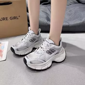 Модные новые летние сетчатые дышащие женские спортивные туфли 35