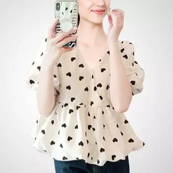 Fashion New Sleeveless Retro Slim Fit Print Shirt Fit (CS312) S