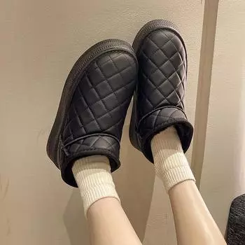 Fashion New Snow Boots Style Short Winter Waterproof Boots Women Leather Natural Wool Ankle Boots Fur Lined Ankle Warm Flat Shoes D281 36 чёрный